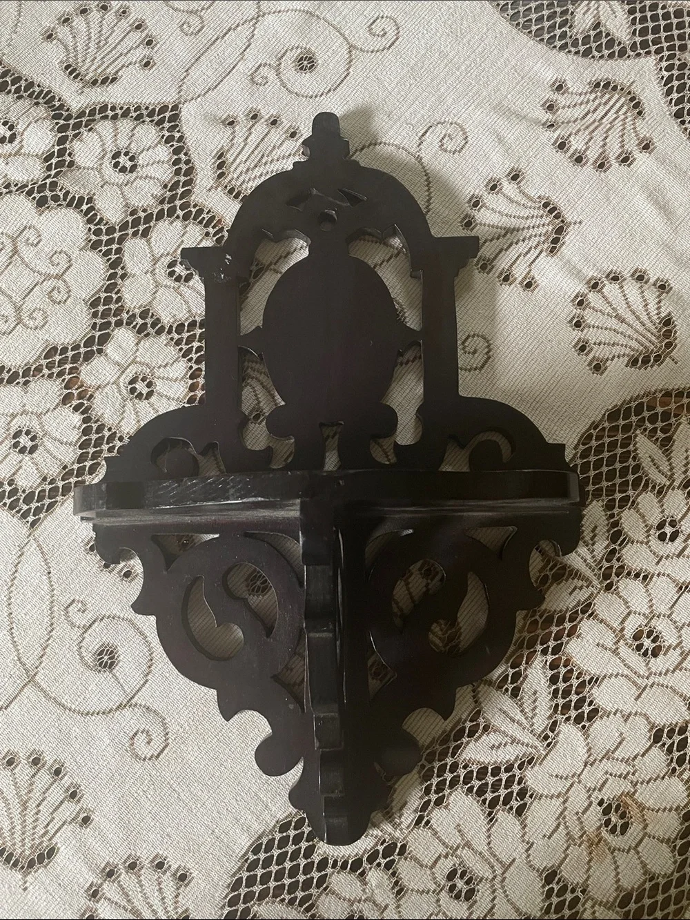 Vintage Victorian Black Revival Fretwork Decorative Wall Shelf